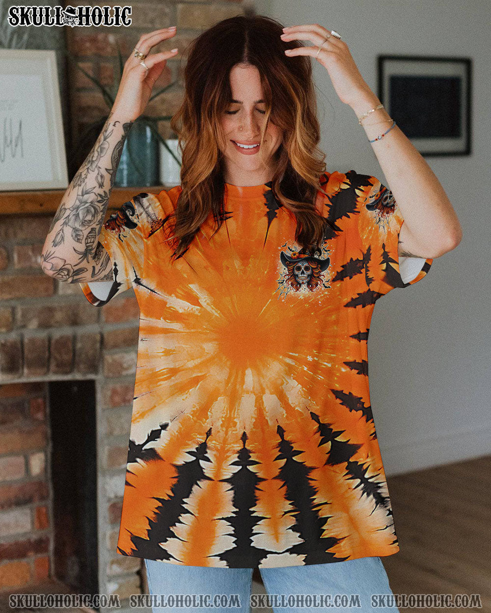 BLISSCORNERS WITCH BY NATURE B BY CHOICE TIE DYE HALLOWEEN ALL OVER PRINT