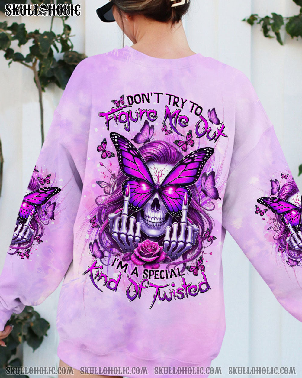 BLISSCORNERS DON'T TRY TO FIGURE ME OUT SKULL LADY ALL OVER PRINT