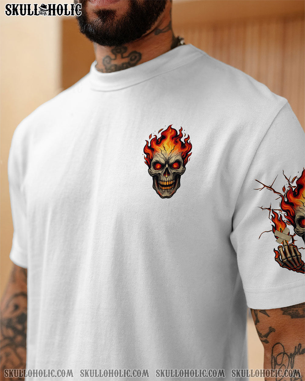 BLISSCORNERS PISS ME OFF AGAIN FIRE SKULL ALL OVER PRINT