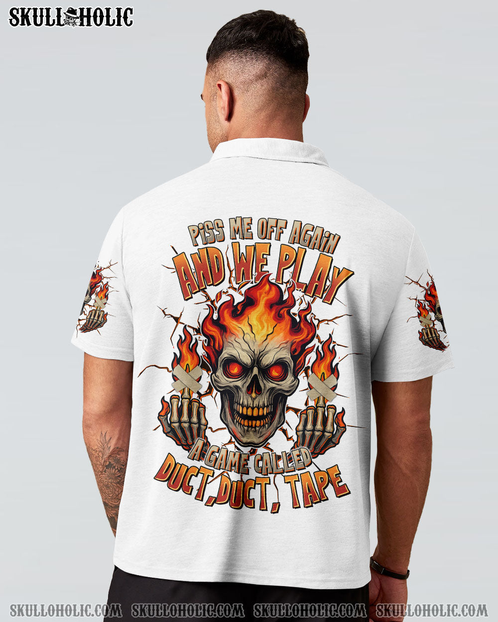 BLISSCORNERS PISS ME OFF AGAIN FIRE SKULL ALL OVER PRINT