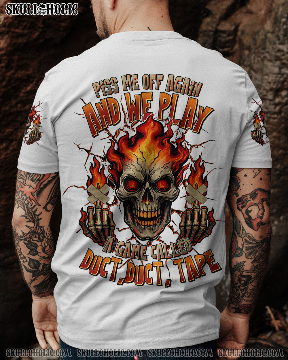 BLISSCORNERS PISS ME OFF AGAIN FIRE SKULL ALL OVER PRINT