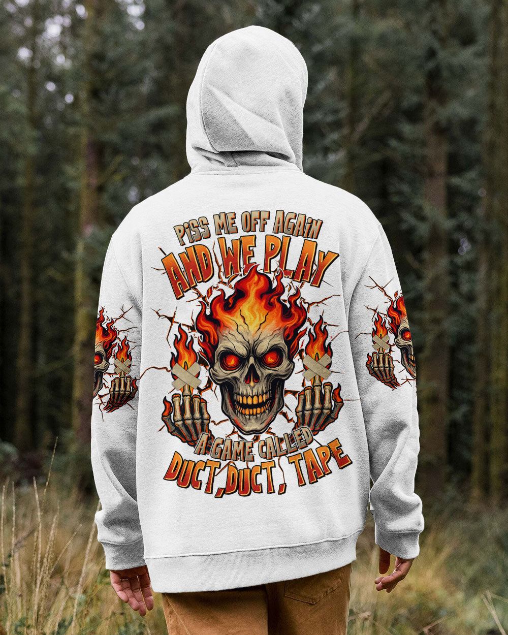 BLISSCORNERS PISS ME OFF AGAIN FIRE SKULL ALL OVER PRINT