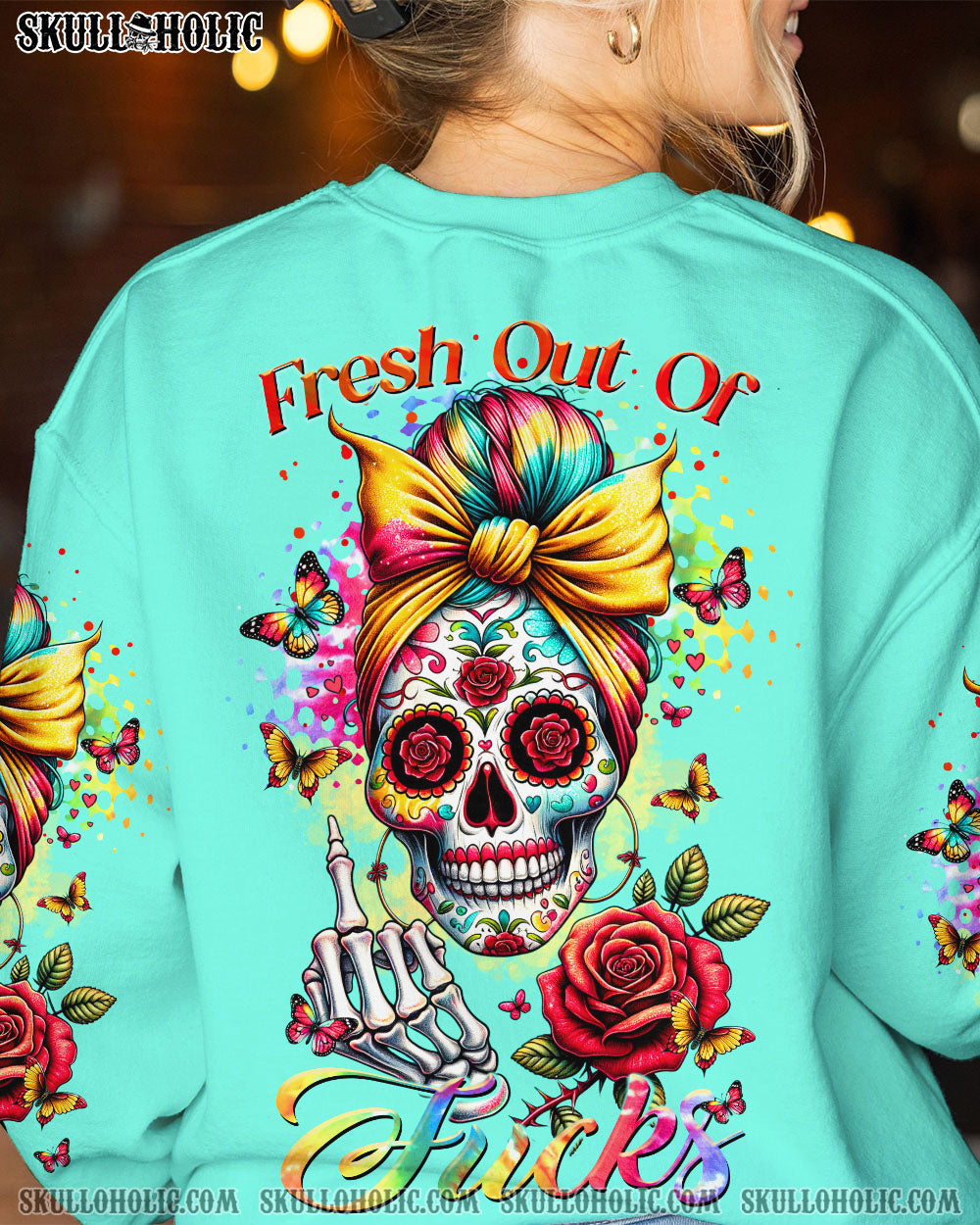 BLISSCORNERS YES I'M A B BUT NOT YOURS MESSY BUN ROSE ALL OVER PRINT