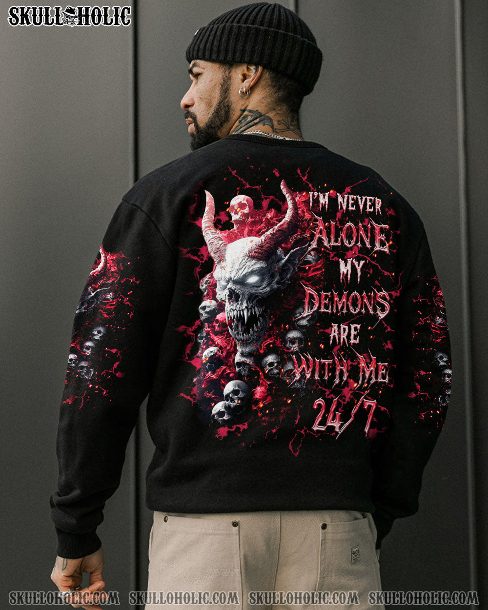 BLISSCORNERS I'M NEVER ALONE MY DEMONS ARE WITH ME 24/7 ALL OVER PRINT