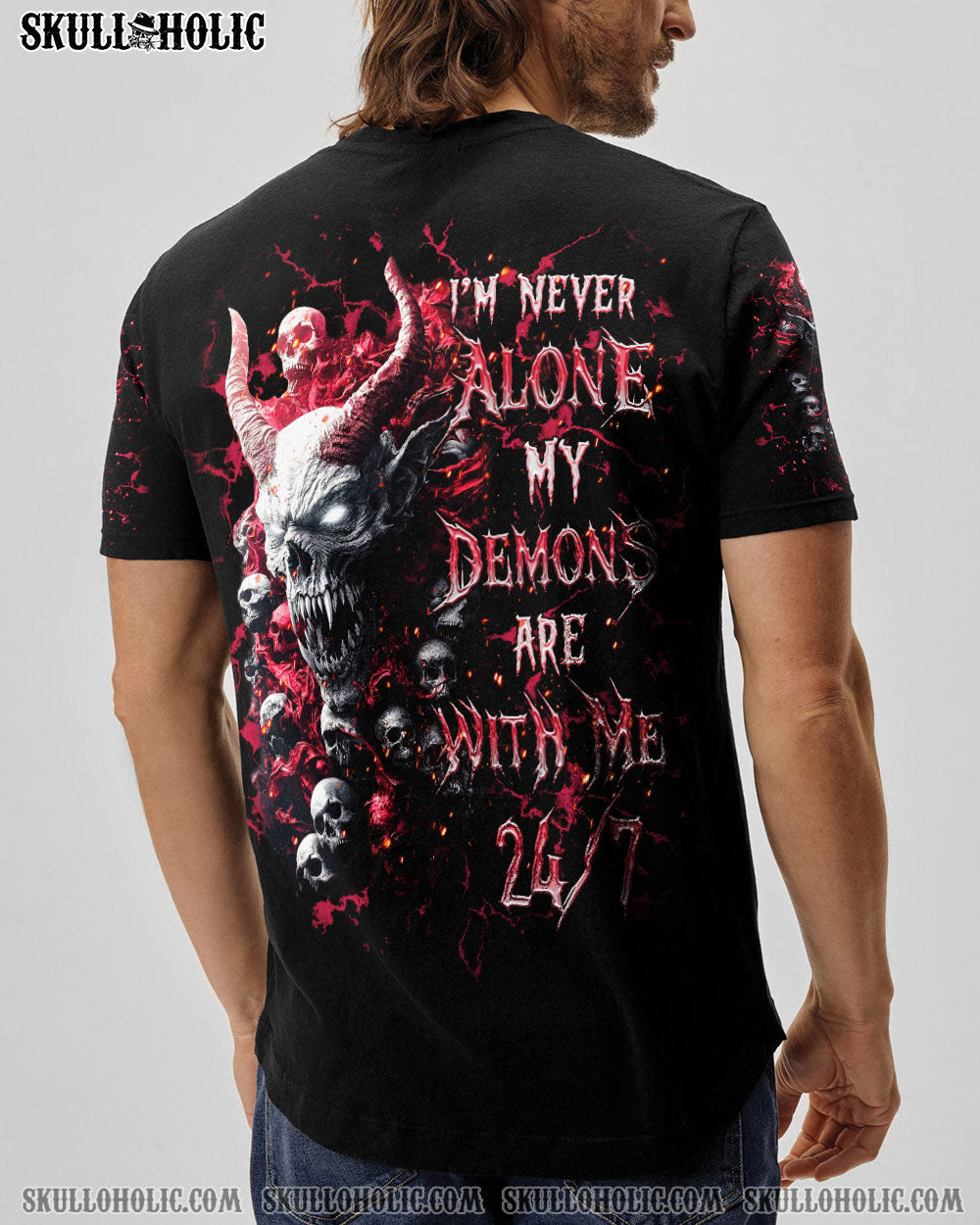 BLISSCORNERS I'M NEVER ALONE MY DEMONS ARE WITH ME 24/7 ALL OVER PRINT