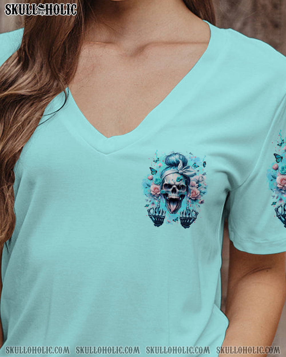 BLISSCORNERS SHE IS SUNSHINE SKULL MESSY BUN TIE DYE ALL OVER PRINT