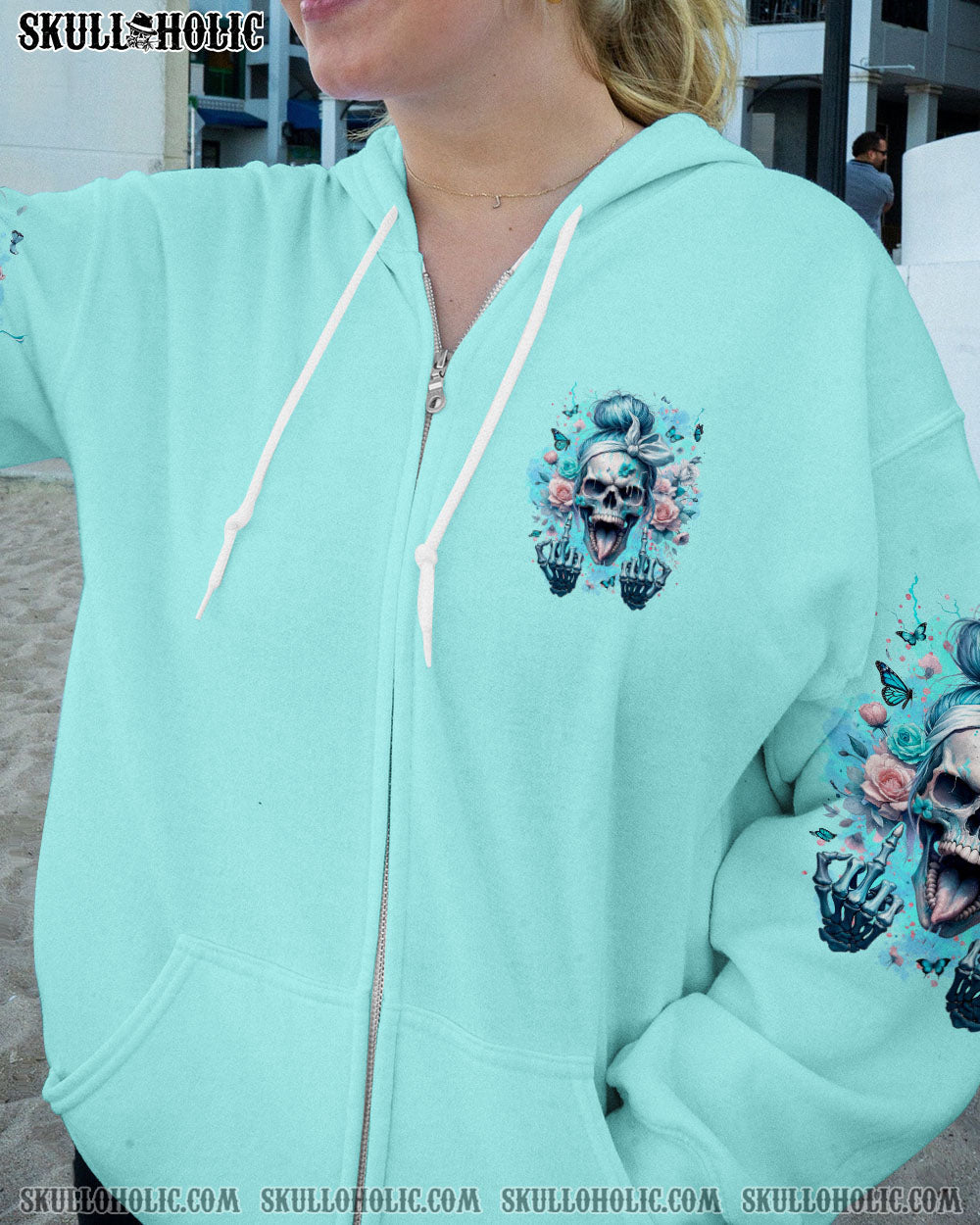 BLISSCORNERS SHE IS SUNSHINE SKULL MESSY BUN TIE DYE ALL OVER PRINT