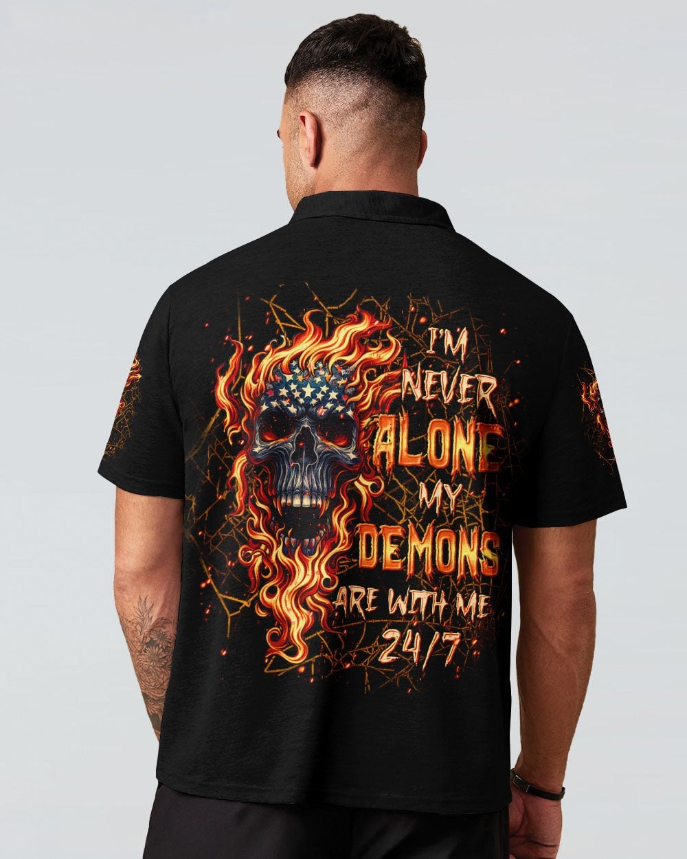 BLISSCORNERS I'M NEVER ALONE SKULL DEMON ALL OVER PRINT