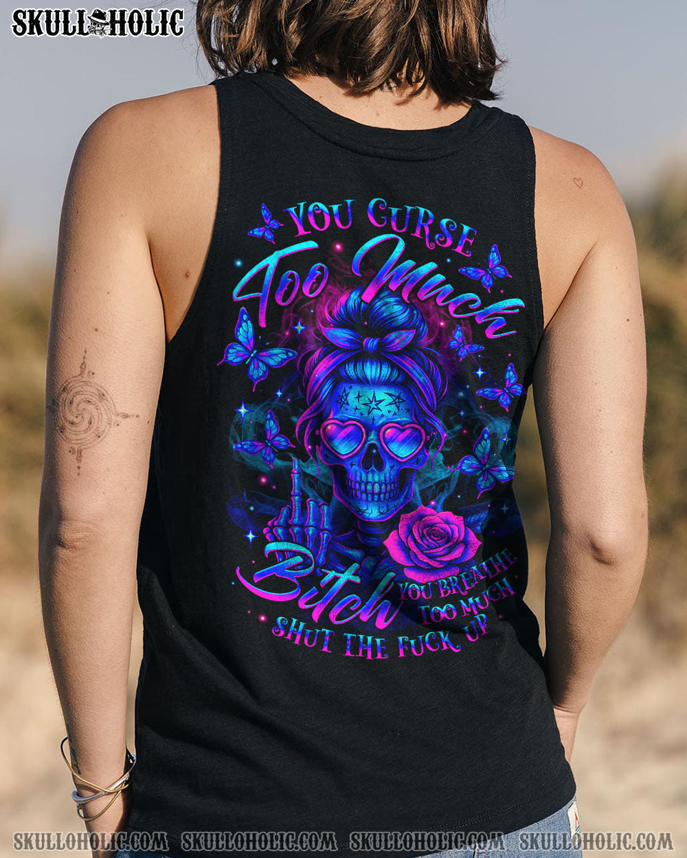 BLISSCORNERS YOU CURSE TOO MUCH SKULL ALL OVER PRINT