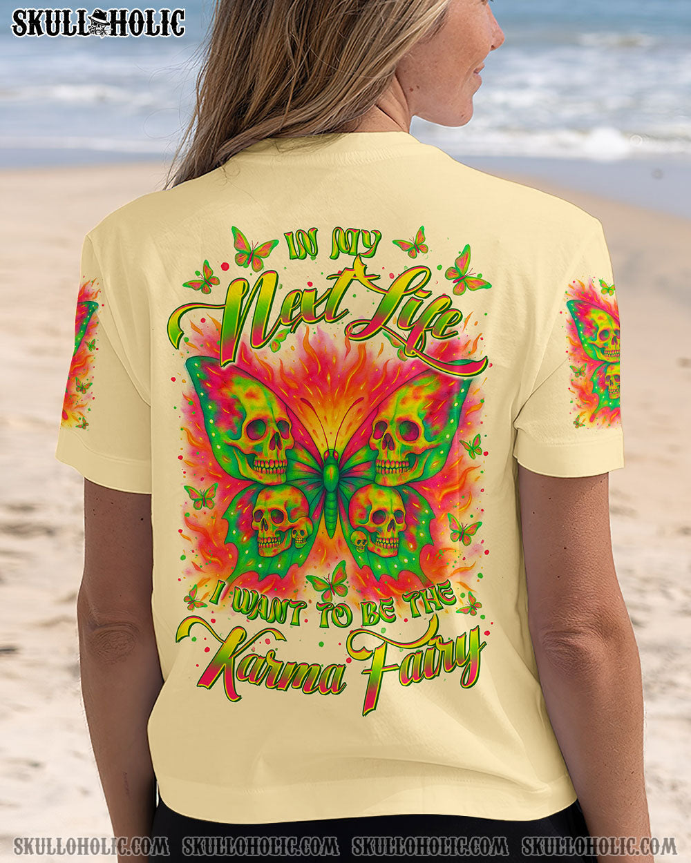 BLISSCORNERS KARMA FAIRY SKULL BUTTERFLY ALL OVER PRINT