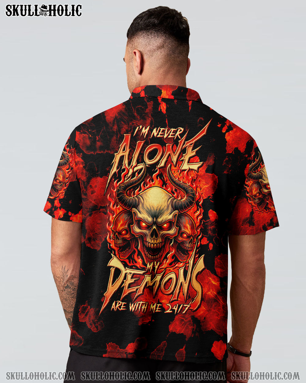 BLISSCORNERS I'M NEVER ALONE MY DEMONS ARE WITH ME 24/7 TIE DYE ALL OVER PRINT