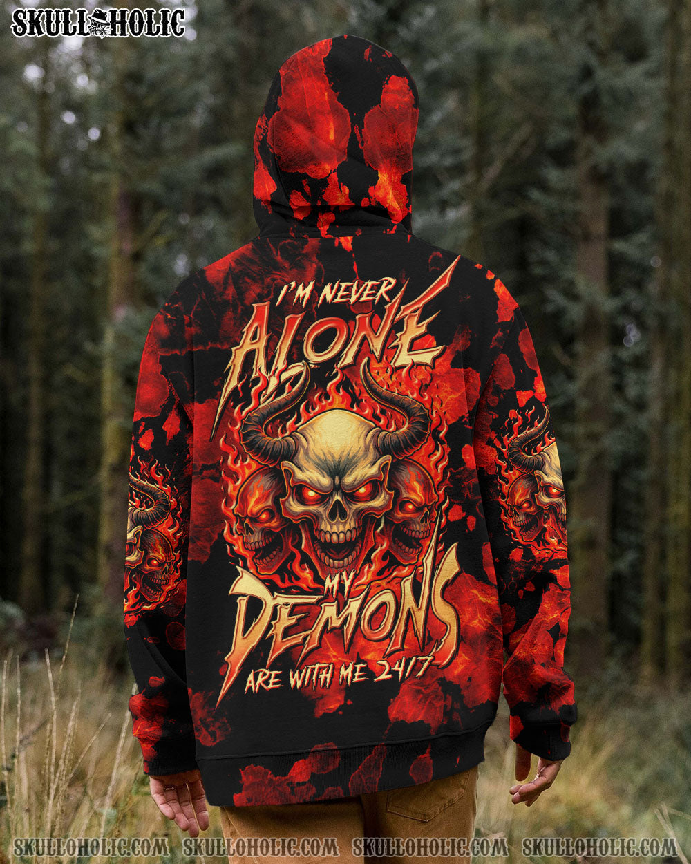 BLISSCORNERS I'M NEVER ALONE MY DEMONS ARE WITH ME 24/7 TIE DYE ALL OVER PRINT