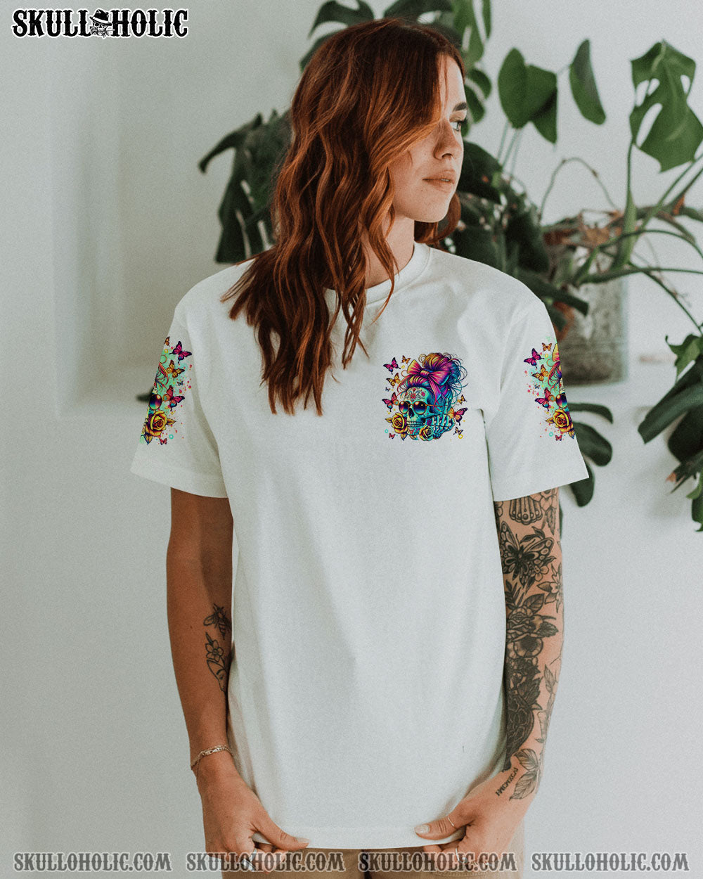 BLISSCORNERS NEXT TIME MY NAMES COMES OUT MESSY BUN SKULL ALL OVER PRINT