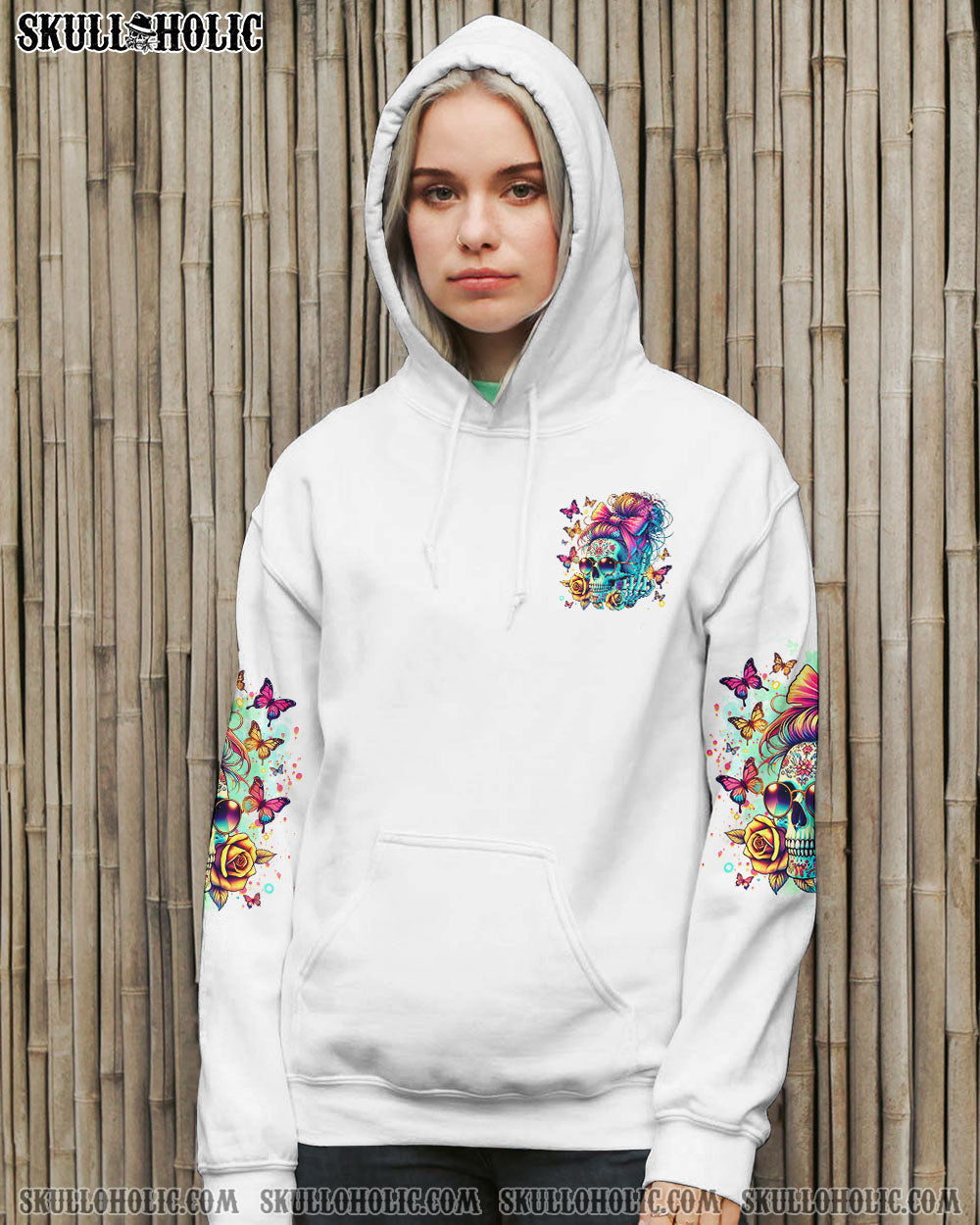 BLISSCORNERS NEXT TIME MY NAMES COMES OUT MESSY BUN SKULL ALL OVER PRINT