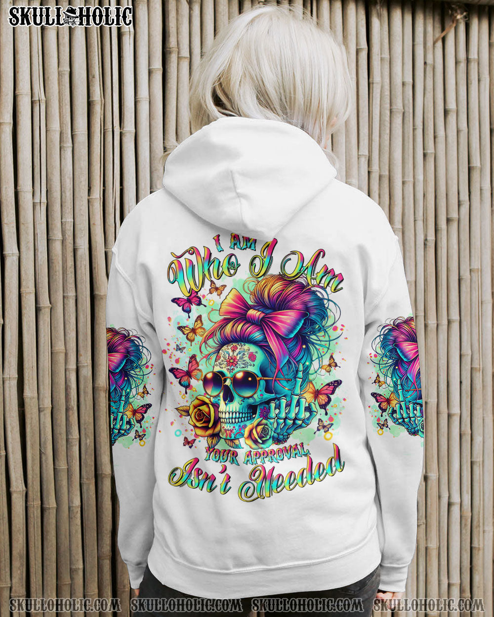 BLISSCORNERS NEXT TIME MY NAMES COMES OUT MESSY BUN SKULL ALL OVER PRINT
