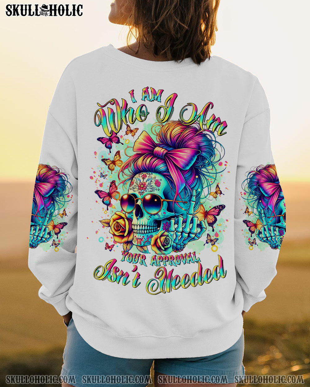 BLISSCORNERS NEXT TIME MY NAMES COMES OUT MESSY BUN SKULL ALL OVER PRINT