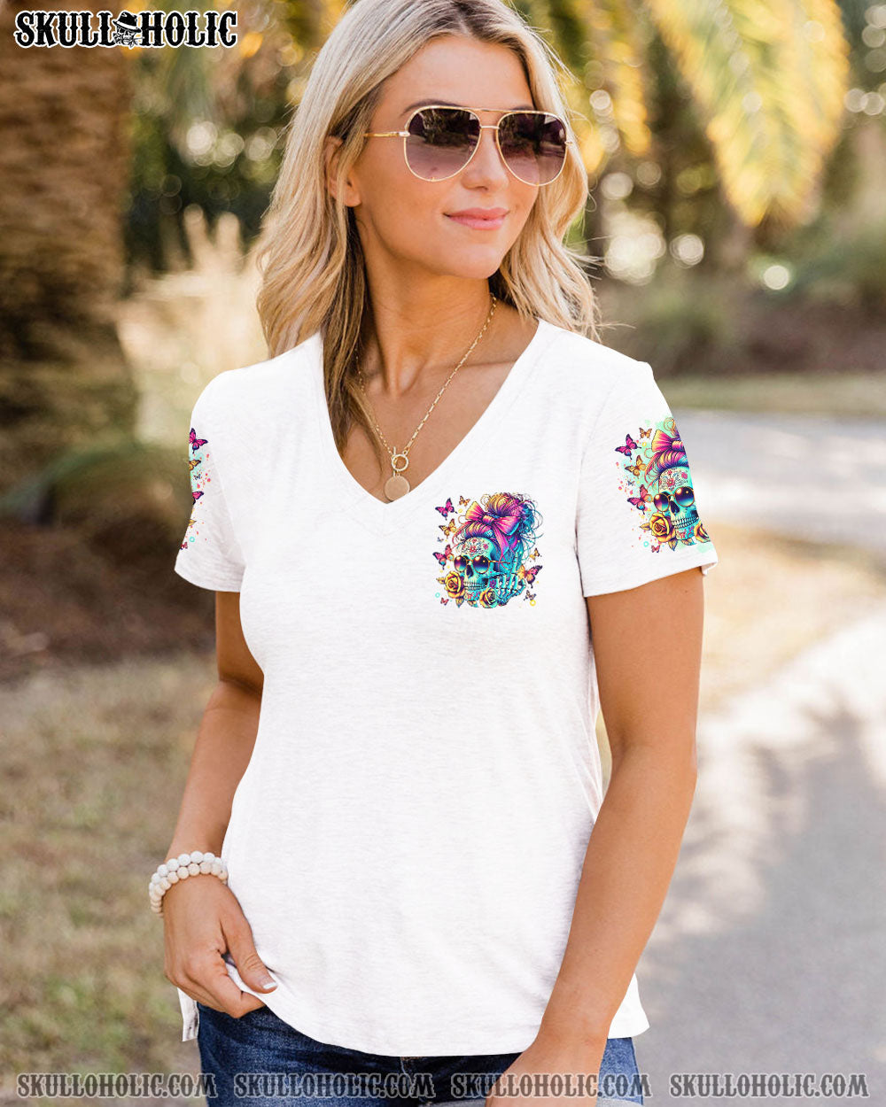BLISSCORNERS NEXT TIME MY NAMES COMES OUT MESSY BUN SKULL ALL OVER PRINT