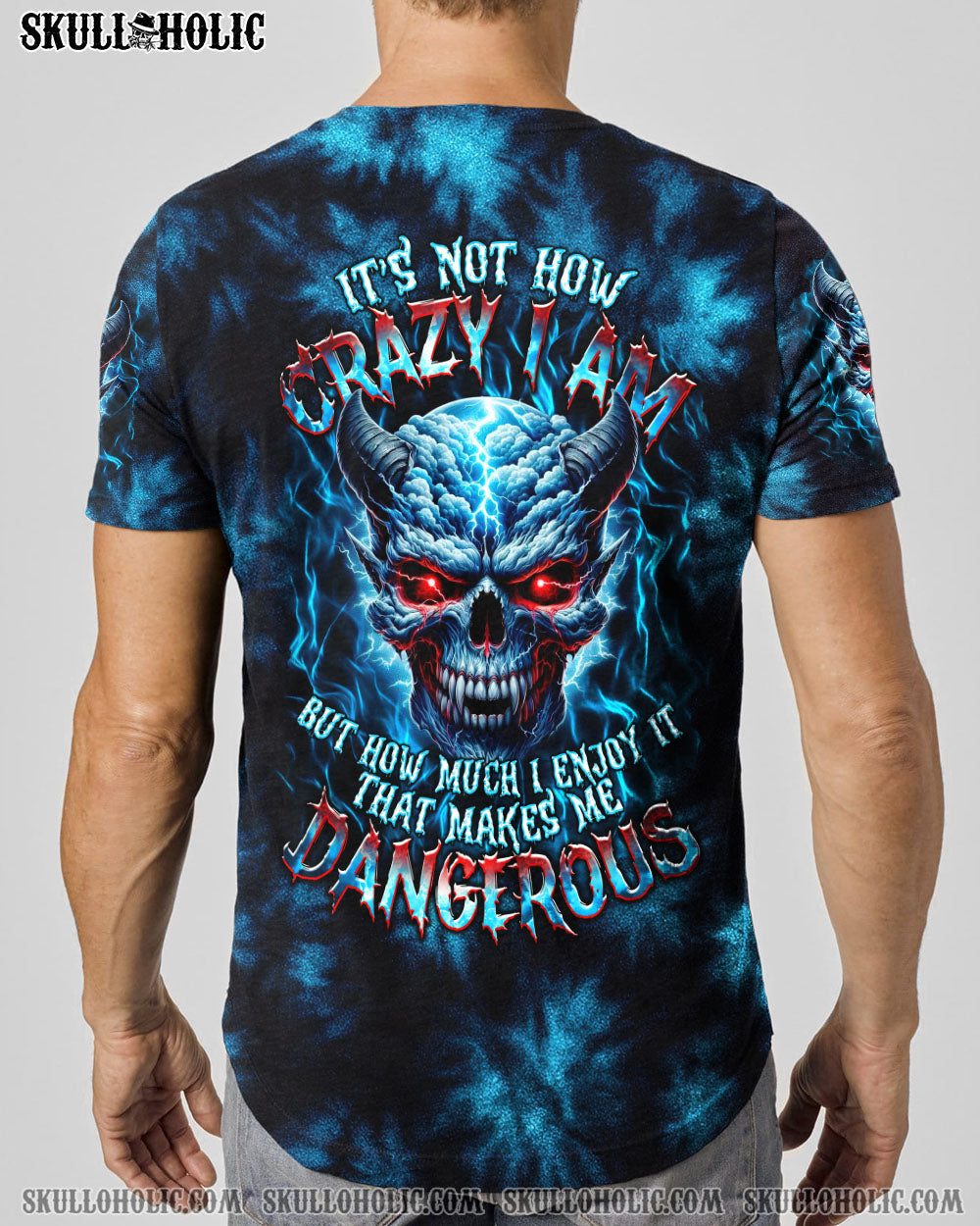 BLISSCORNERS IT'S NOT HOW CRAZY I AM SKULL TIE DYE ALL OVER PRINT