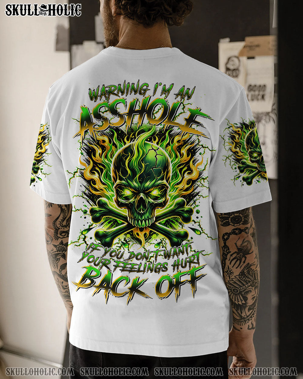 BLISSCORNERS WARNING I'M AN A SKULL FIRE ALL OVER PRINT