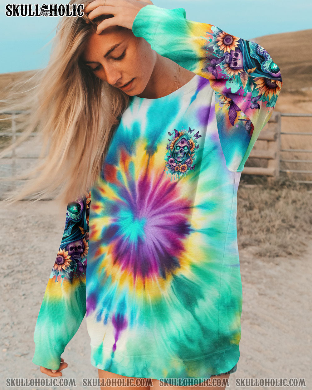 BLISSCORNERS SHE IS SUNSHINE REAPER SUNFLOWER TIE DYE ALL OVER PRINT