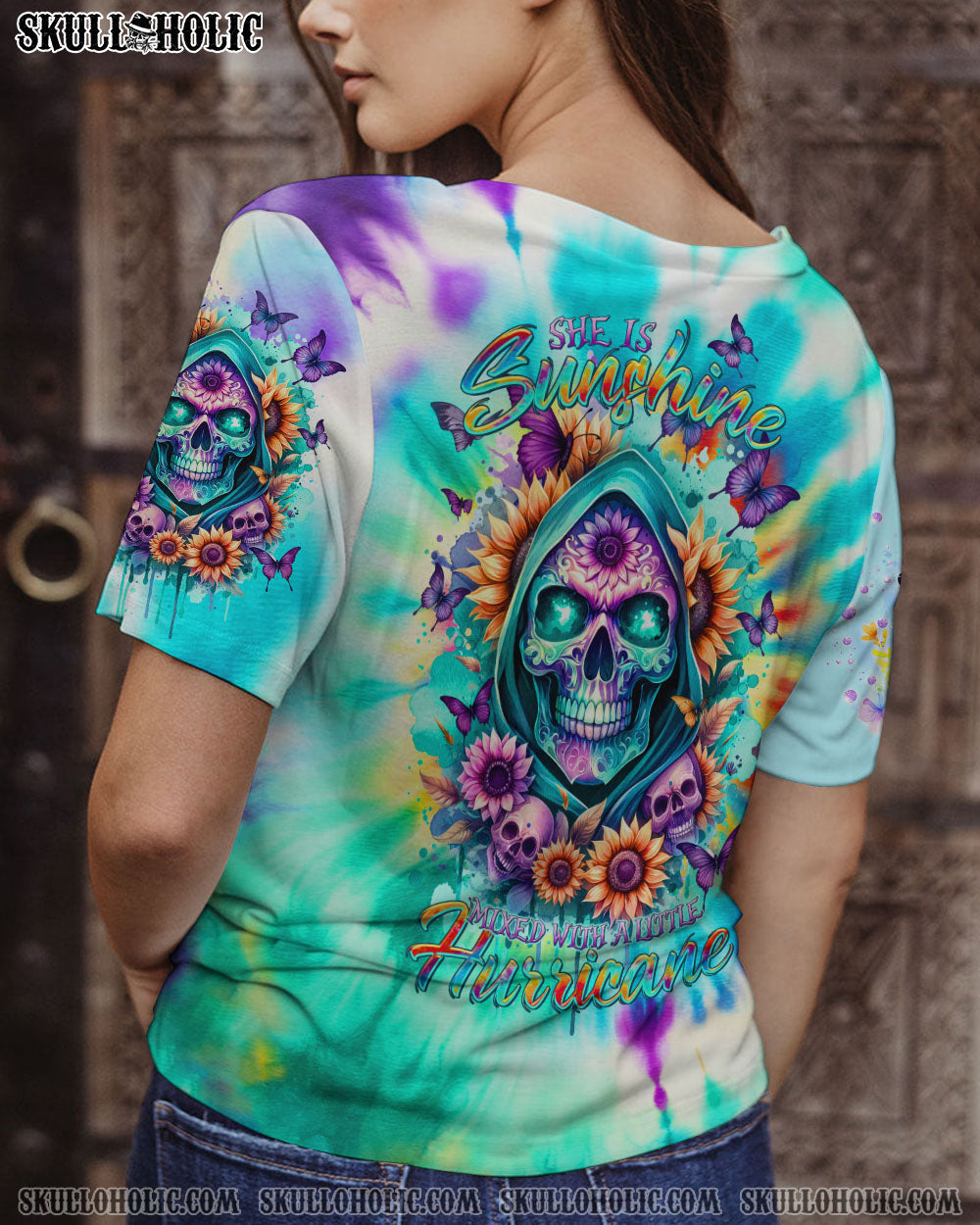 BLISSCORNERS SHE IS SUNSHINE REAPER SUNFLOWER TIE DYE ALL OVER PRINT