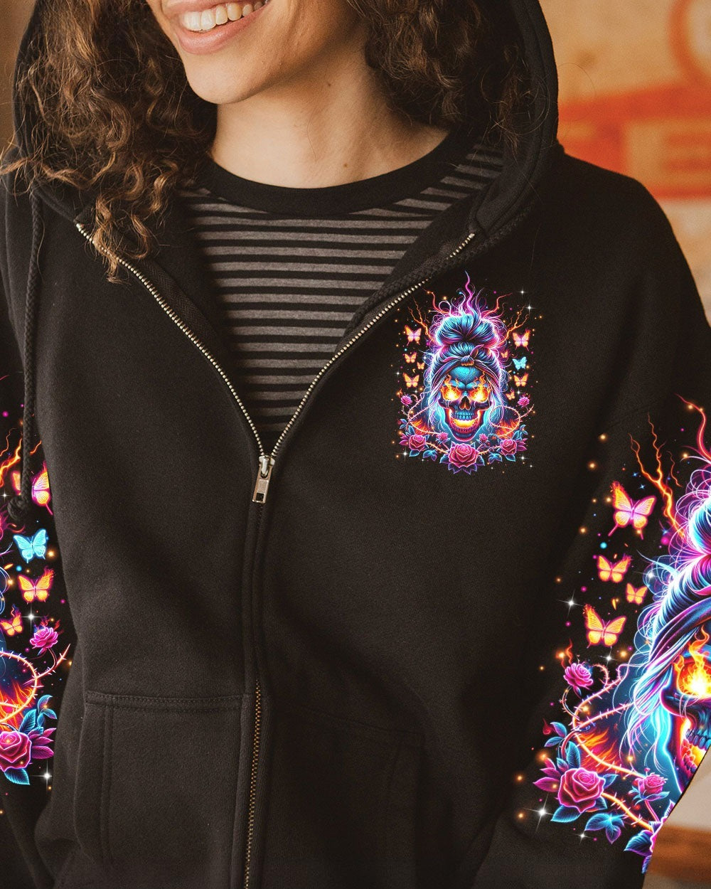 BLISSCORNERS TAKE THIS WITH YOU MESSY BUN SKULL ALL OVER PRINT