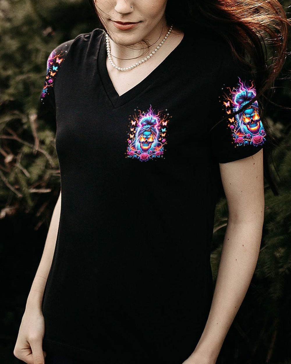 BLISSCORNERS TAKE THIS WITH YOU MESSY BUN SKULL ALL OVER PRINT