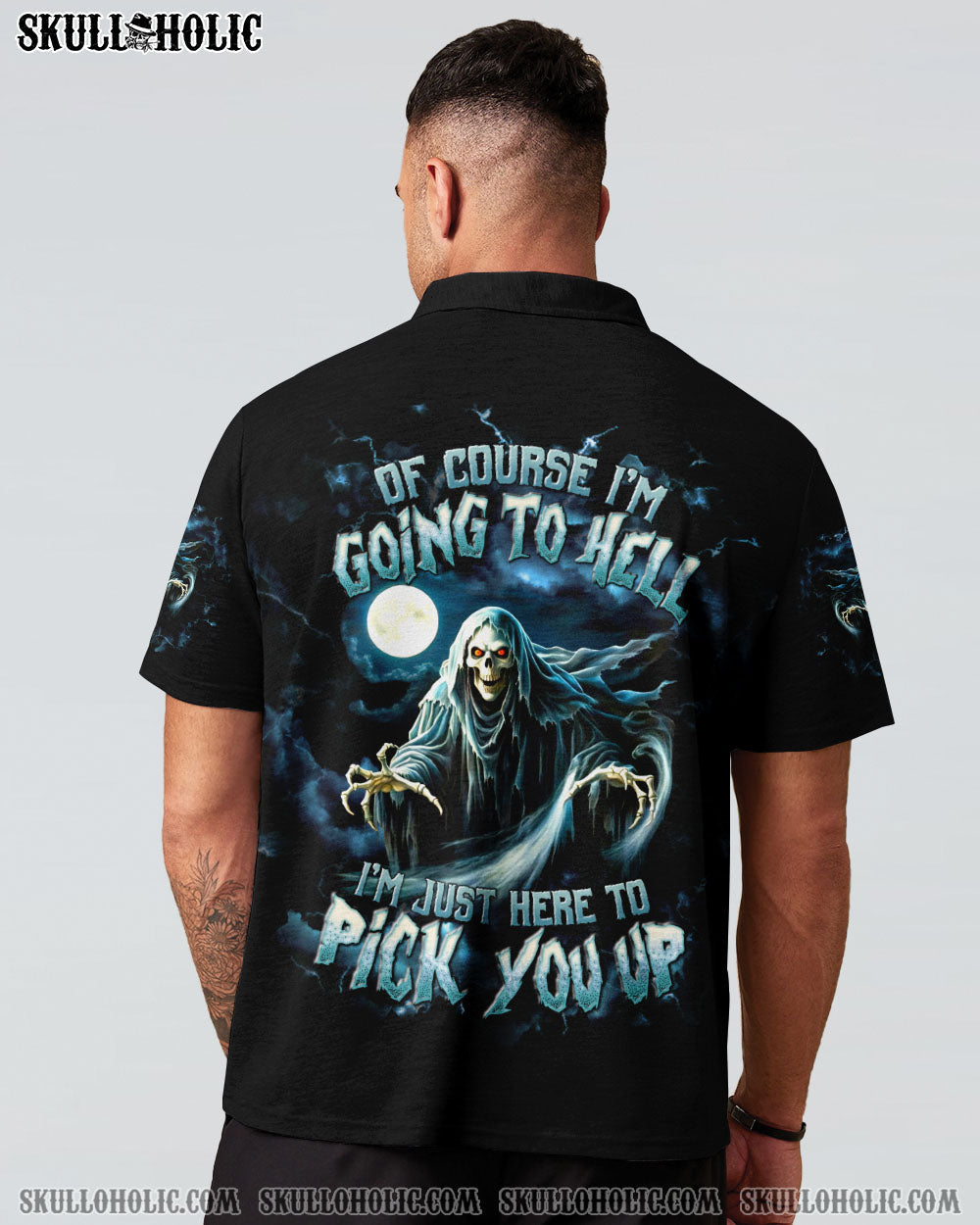 BLISSCORNERS OF COURSE I'M GOING TO HELL SKULL REAPER  ALL OVER PRINT