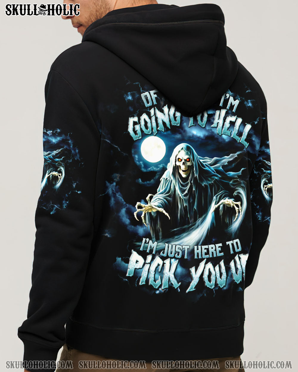 BLISSCORNERS OF COURSE I'M GOING TO HELL SKULL REAPER  ALL OVER PRINT