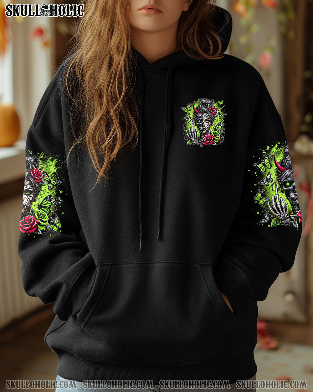BLISSCORNERS HOW HEARTLESS I CAN BE TATTOO SKULL MESSY BUN TIE DYE  ALL OVER PRINT