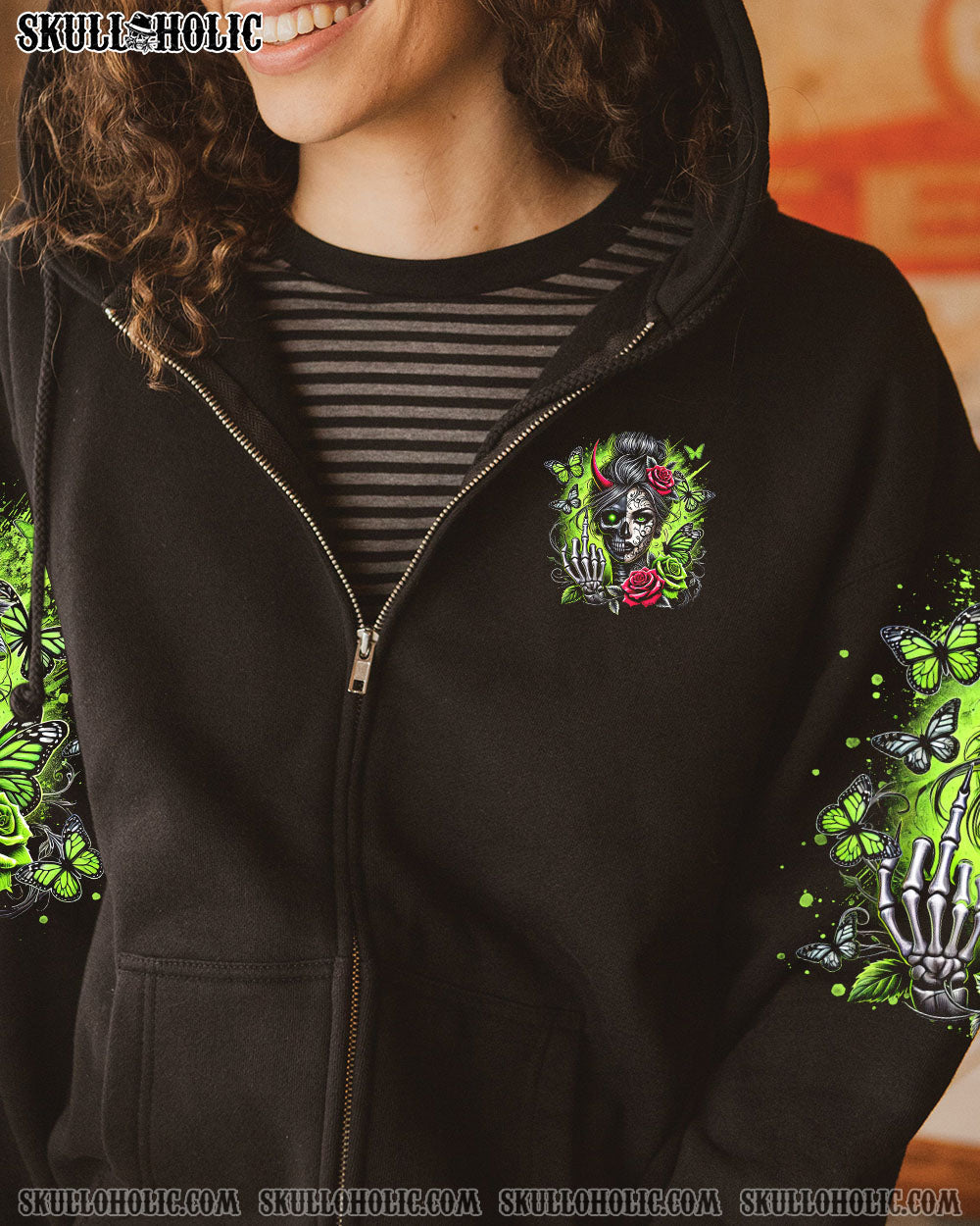 BLISSCORNERS HOW HEARTLESS I CAN BE TATTOO SKULL MESSY BUN TIE DYE  ALL OVER PRINT
