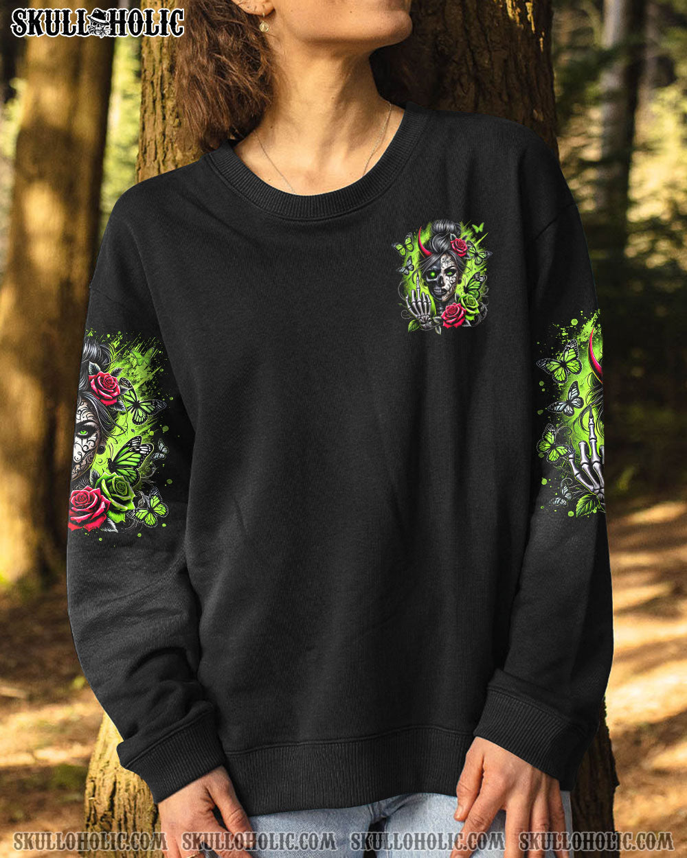 BLISSCORNERS HOW HEARTLESS I CAN BE TATTOO SKULL MESSY BUN TIE DYE  ALL OVER PRINT