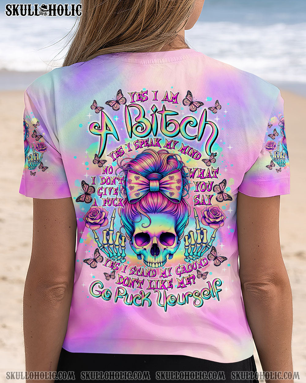 BLISSCORNERS BUT DID YOU DIE MOM LIFE SKULL MESSY BUN ALL OVER PRINT
