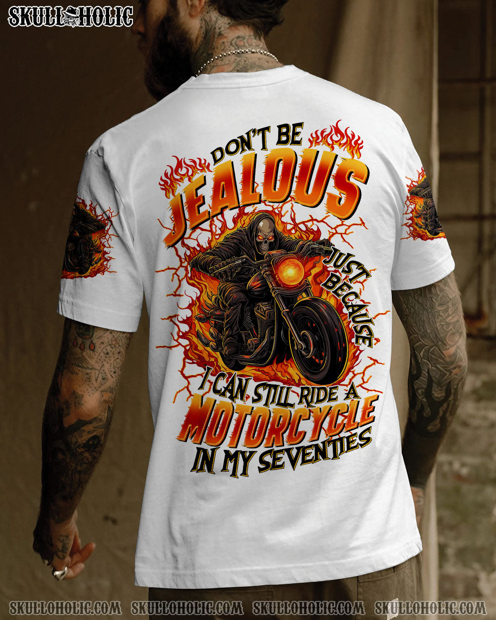 BLISSCORNERS DON'T BE JEALOUS BIKER SKULL ALL OVER PRINT