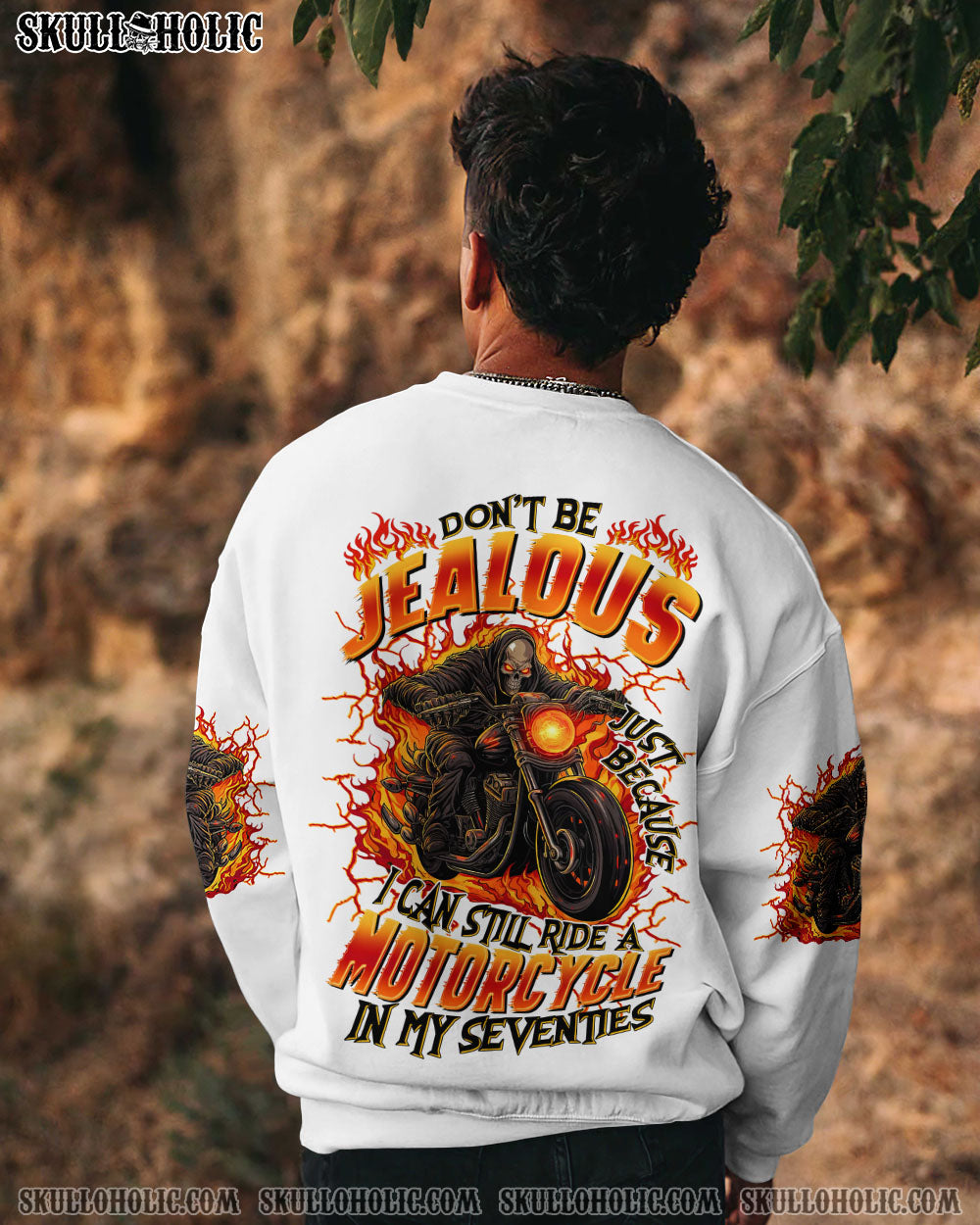 BLISSCORNERS DON'T BE JEALOUS BIKER SKULL ALL OVER PRINT