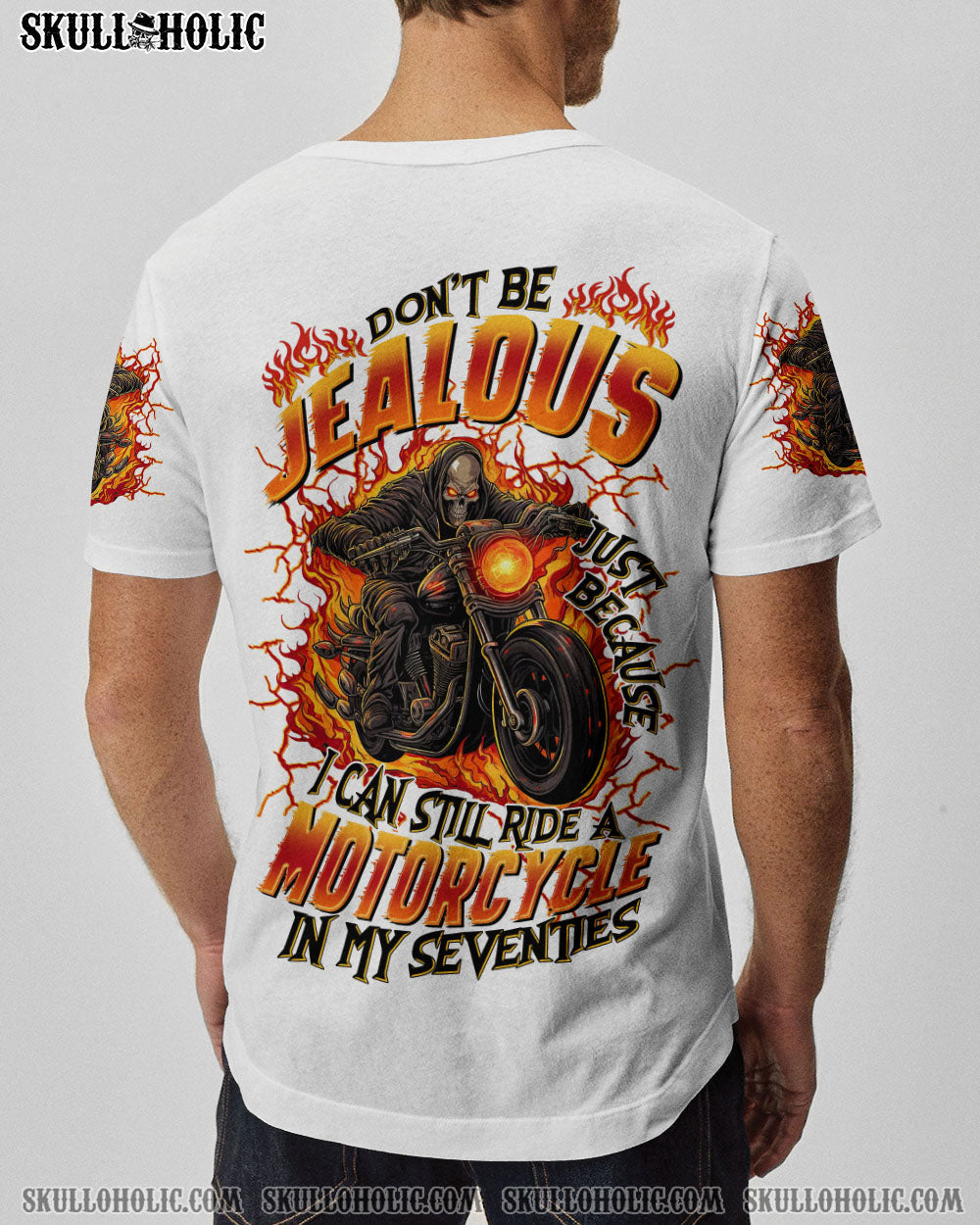 BLISSCORNERS DON'T BE JEALOUS BIKER SKULL ALL OVER PRINT