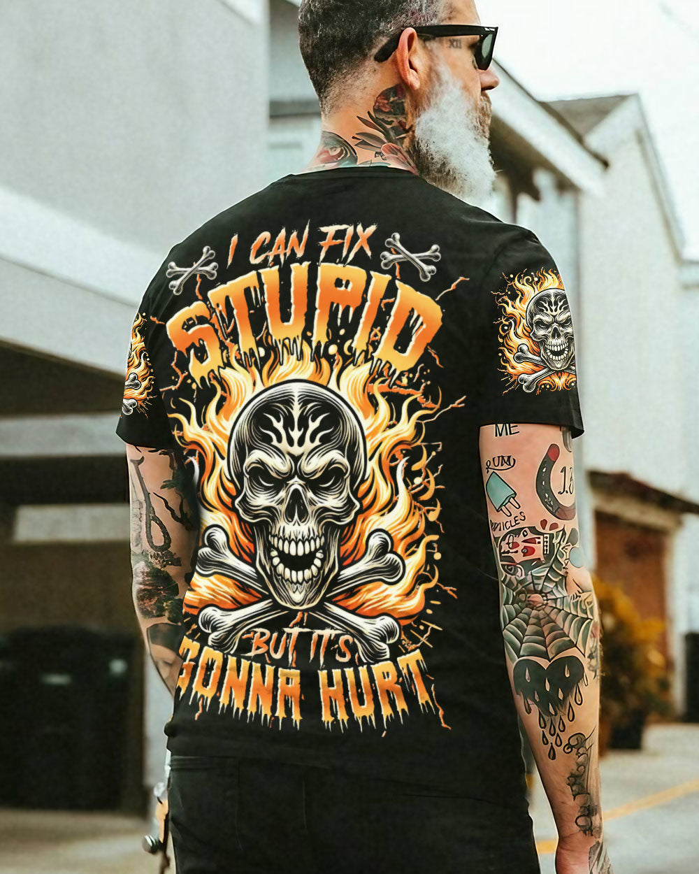 BLISSCORNERS I CAN FIX STUPID BUT IT'S GONNA HURT SKULL ALL OVER PRINT