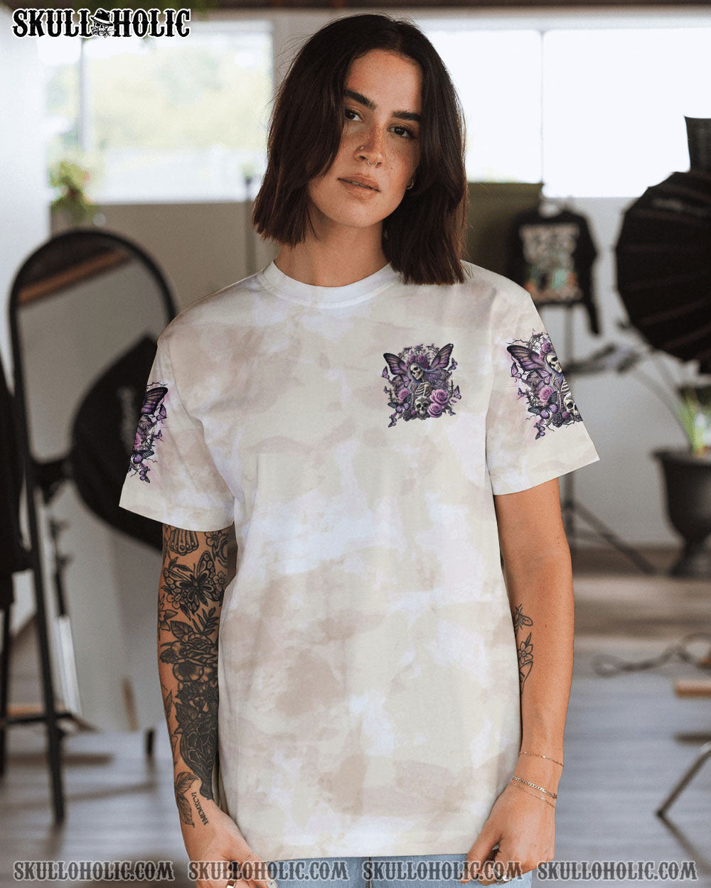 BLISSCORNERS KARMA FAIRY SKULL SKELETON BUTTERFLY ALL OVER PRINT