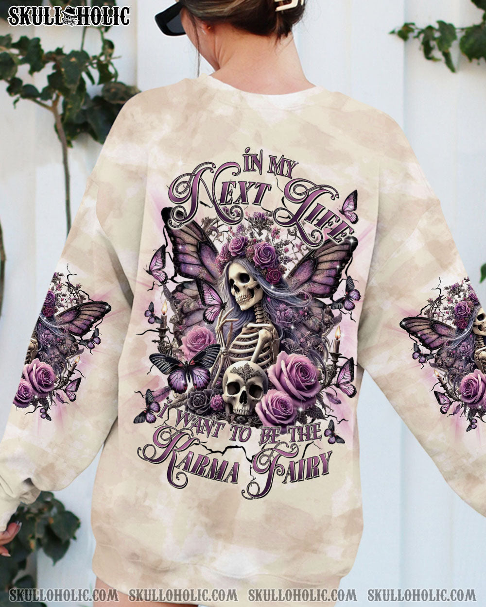 BLISSCORNERS KARMA FAIRY SKULL SKELETON BUTTERFLY ALL OVER PRINT