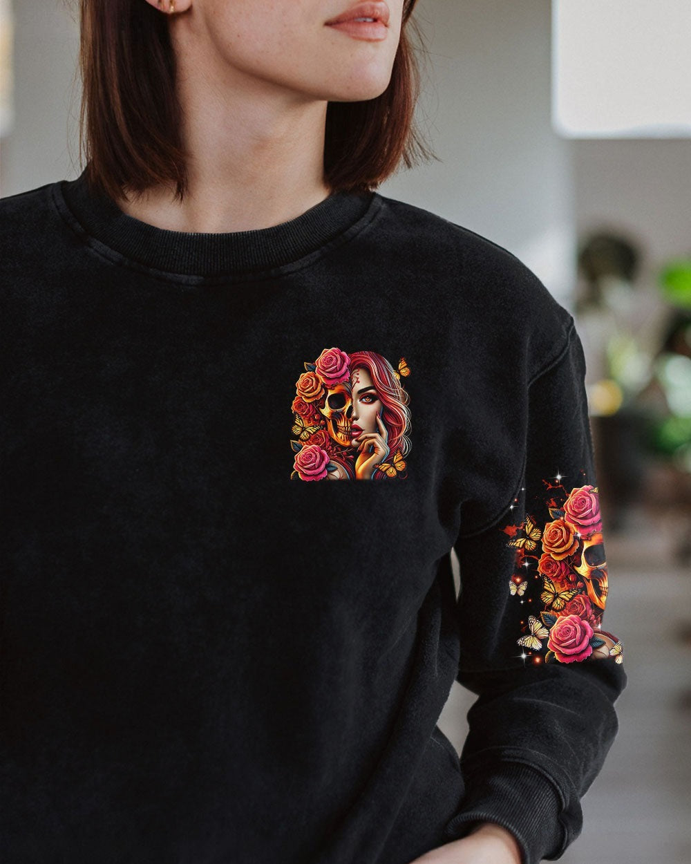 BLISSCORNERS KARMA FAIRY SKULL MESSY BUN ALL OVER PRINT
