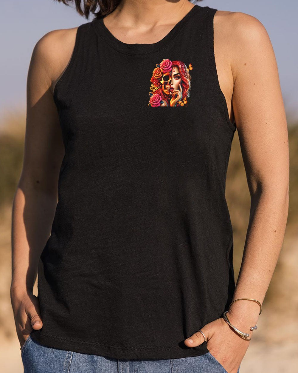 BLISSCORNERS KARMA FAIRY SKULL MESSY BUN ALL OVER PRINT