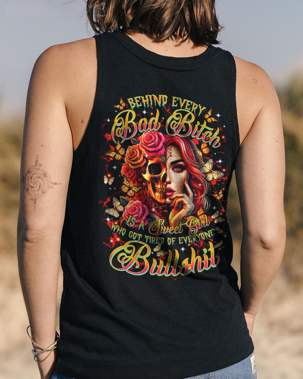 BLISSCORNERS KARMA FAIRY SKULL MESSY BUN ALL OVER PRINT