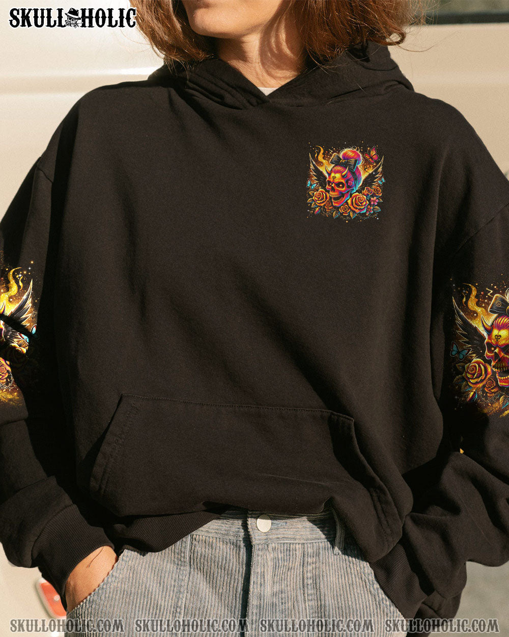 BLISSCORNERS I HAVE THE DEVIL IN MY BLOOD MESSY BUN ALL OVER PRINT