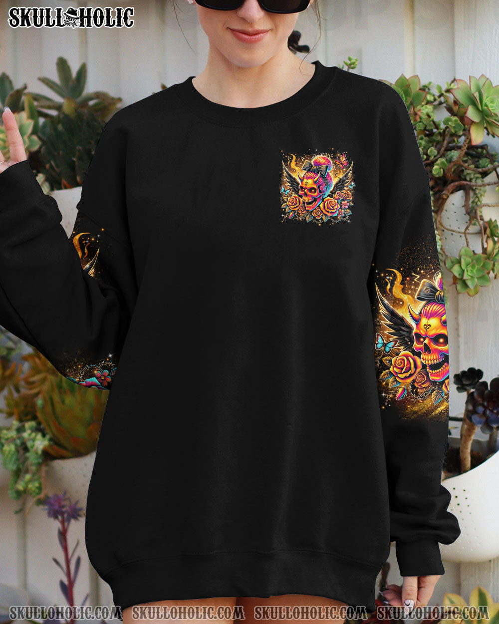 BLISSCORNERS I HAVE THE DEVIL IN MY BLOOD MESSY BUN ALL OVER PRINT