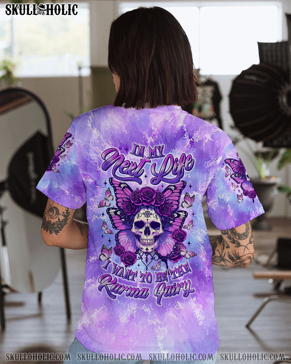 BLISSCORNERS KARMA FAIRY SKULL BUTTERFLY ALL OVER PRINT