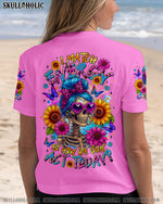BLISSCORNERS (HOT DEAL) DON'T TRY TO FIGURE ME OUT MESSY BUN ALL OVER PRINT