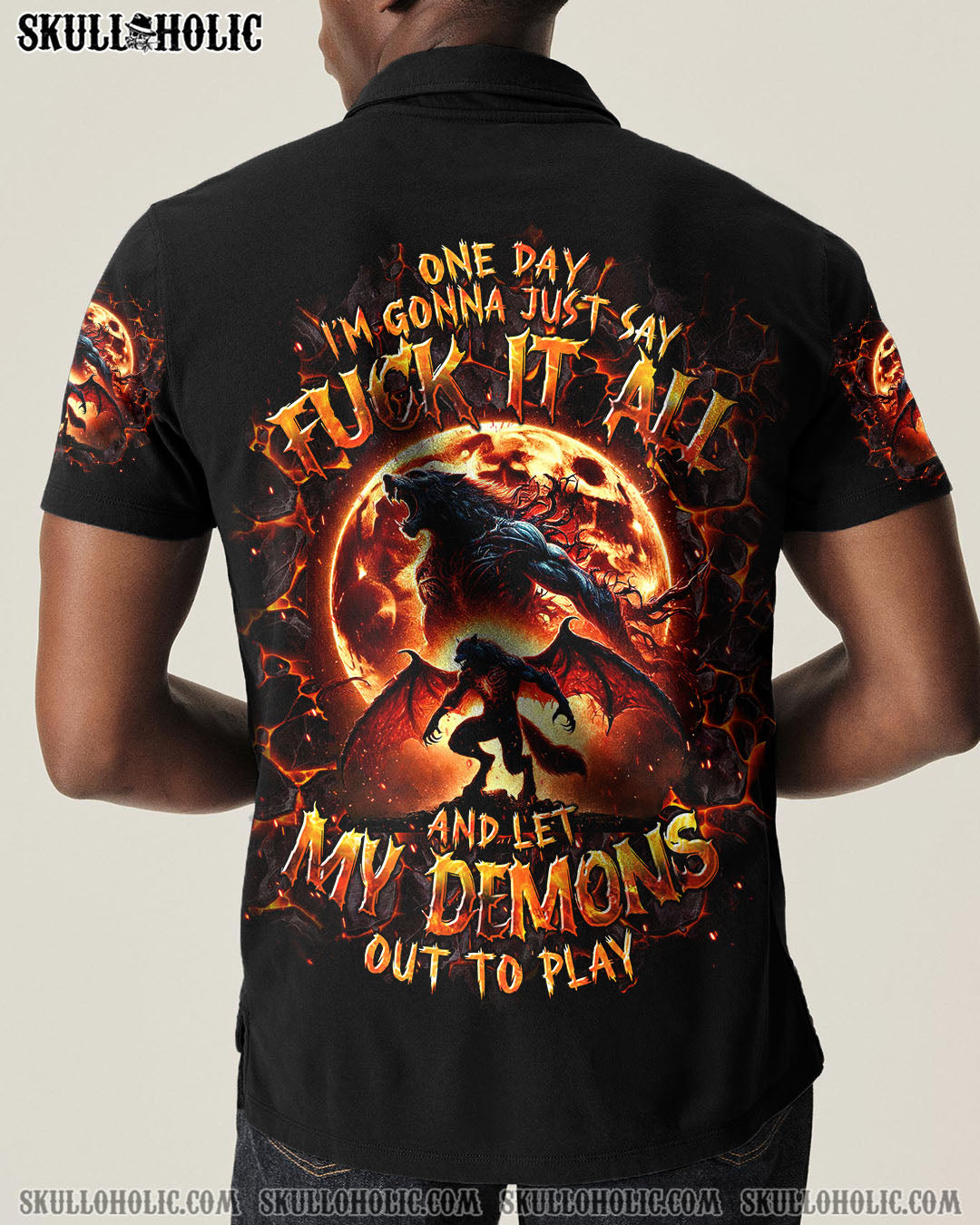 BLISSCORNERS ONE DAY I'M GONNA JUST SAY SKULL WOLF ALL OVER PRINT