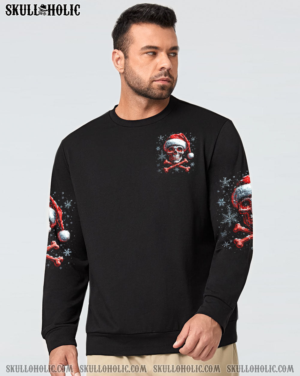 BLISSCORNERS ON THE NAUGHTY LIST SKULL CHRISTMAS ALL OVER PRINT
