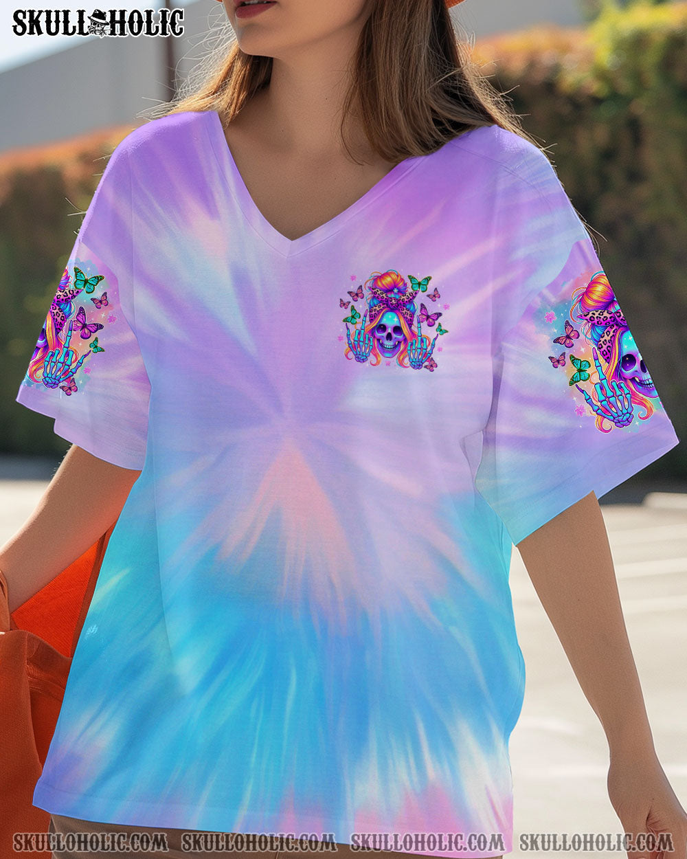 BLISSCORNERS THE GOOD GIRL IN ME SKULL MESSY BUN  ALL OVER PRINT