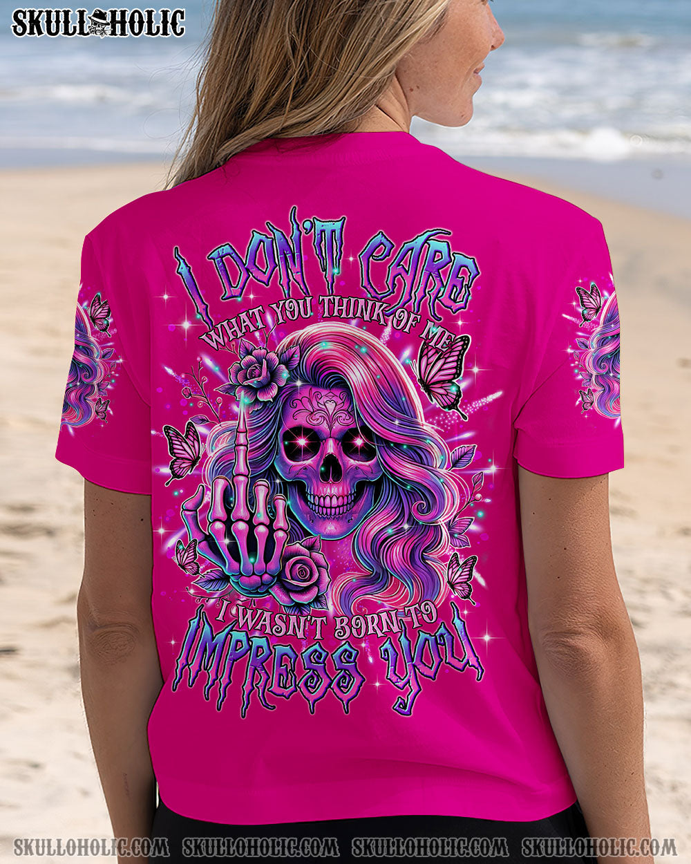 BLISSCORNERS I'M A GOOD PERSON SKULL MESSY BUN TIE DYE  ALL OVER PRINT